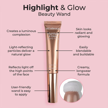MCoBeauty Highlight & Glow Beauty Wand Pink Glow