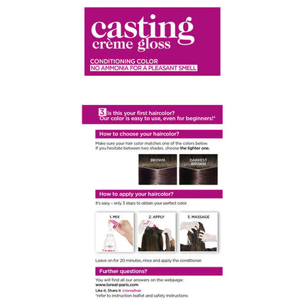 L'Oreal Paris Casting Crème Gloss Semi-Permanent Hair Colour  412 Iced Cocoa (Ammonia Free)