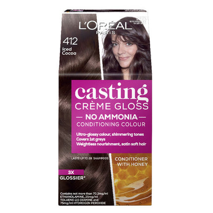 L'Oreal Paris Casting Crème Gloss Semi-Permanent Hair Colour  412 Iced Cocoa (Ammonia Free)