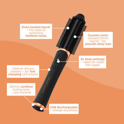 Lady Jayne Salon Pro Rechargeable Volumising Hot Brush