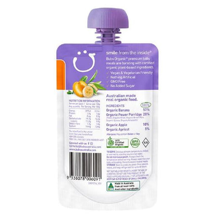 Bubs Organic Banana & Apricot Porridge 120G