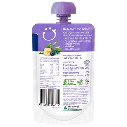 Bubs Organic Blueberry Banana & Quinoa 120G