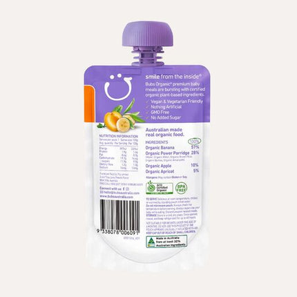 Bubs Organic Mango Peach & Banana 120G