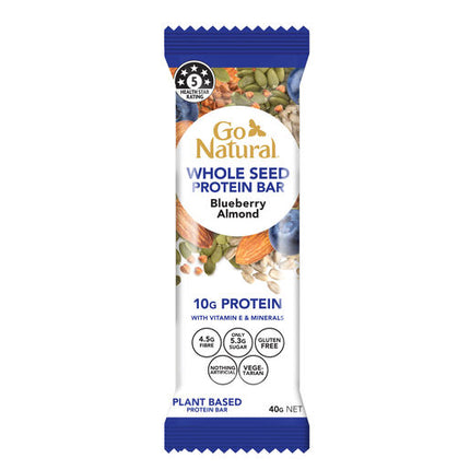 Go Natural Whole Seed Protein Bar - Blueberry Almond 40g
