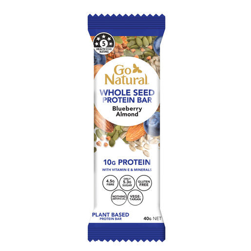 Go Natural Whole Seed Protein Bar - Blueberry Almond 40g