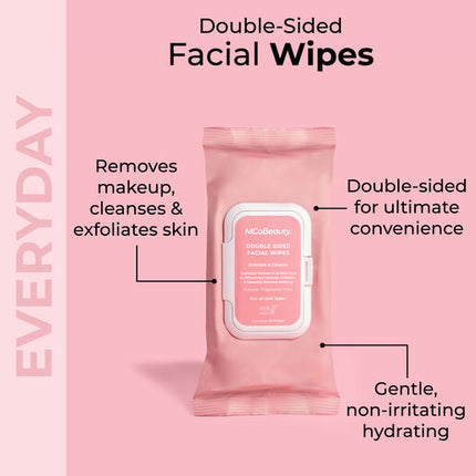 MCoBeauty Double Sided Facial Wipes 25 pk