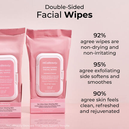 MCoBeauty Double Sided Facial Wipes 25 pk