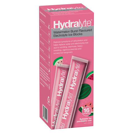 Hydralyte Watermelon Burst Flavoured Electrolyte Ice Block 16s
