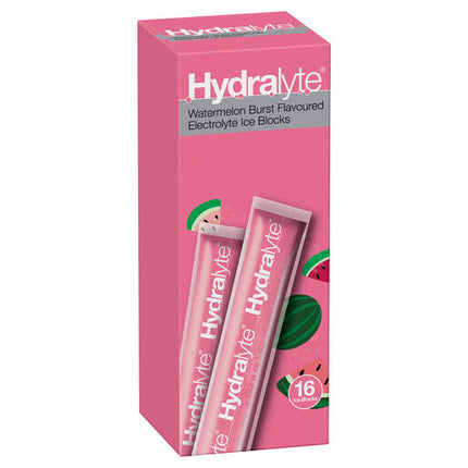 Hydralyte Watermelon Burst Flavoured Electrolyte Ice Block 16s