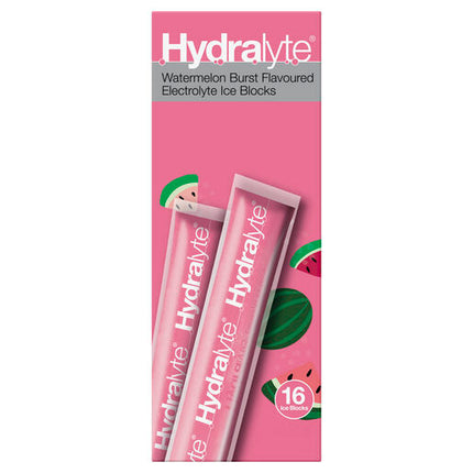 Hydralyte Watermelon Burst Flavoured Electrolyte Ice Block 16s