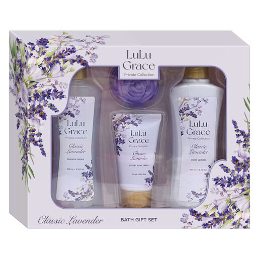Lulu Grace Lavender Gift Set 200ml Shower Cream 200ml Body Lotion 40g Soap 50ml Hand Cream