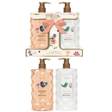 Lulu Grace Peach 330ml Hand Wash, 330ml Hand Lotion