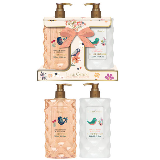 Lulu Grace Peach 330ml Hand Wash, 330ml Hand Lotion