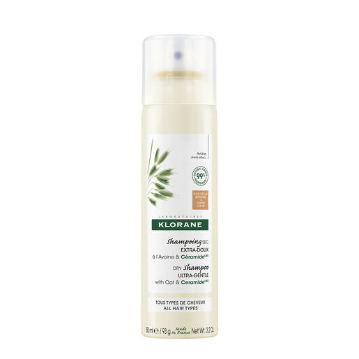 Klorane Dry Shampoo with Oat & Ceramide Dark Hair Tinted 150ml - All Hair Types