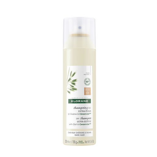 Klorane Dry Shampoo with Oat & Ceramide Dark Hair Tinted 250ml - All Hair Types
