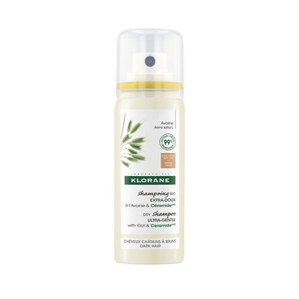 Klorane Dry Shampoo with Oat & Ceramide Dark Hair Tinted 50ml - All Hair Types