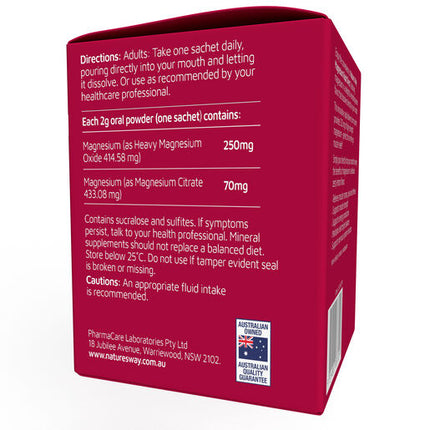 Nature's Way Magnesium Rapid Direct 2g x 20 Sachets - Direct in mouth