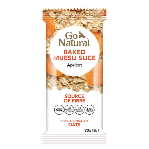 Go Natural Baked Muesli Slice Apricot 90g