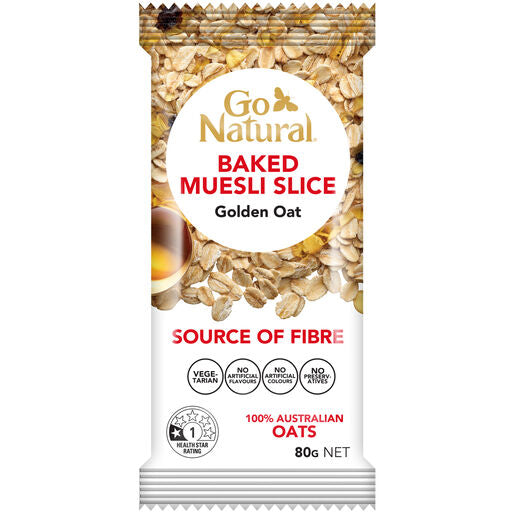 Go Natural Muesli Slice Baked Golden Oat 80g