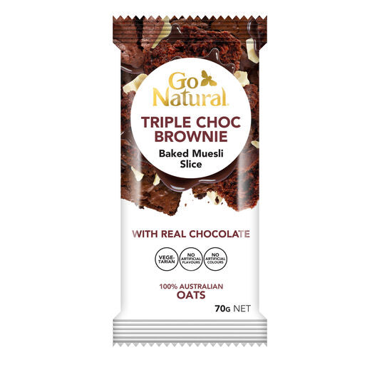 Go Natural Baked Muesli Triple Choc Brownie 70g