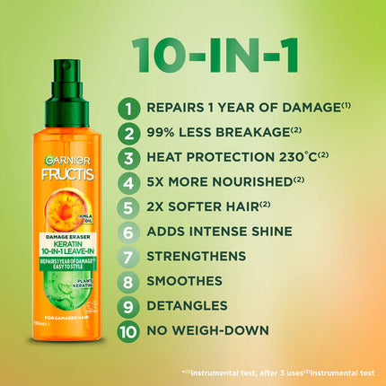 Garnier Fructis Keratin 10-in-1 Leave in Treatment Spray for Damaged Hair 150ml