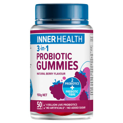Inner Health Adults 3-in-1 Probiotic Gummies 50 Gummies