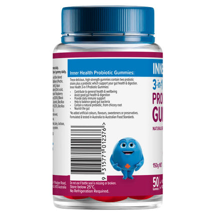 Inner Health Adults 3-in-1 Probiotic Gummies 50 Gummies