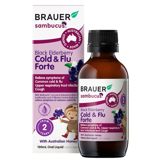 Brauer Sambucus Black Elderberry Kids Cold & Flu Forte 100ml