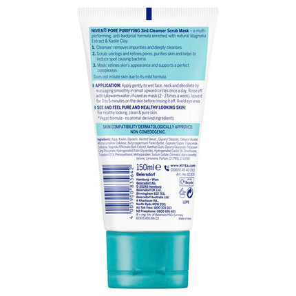 Nivea 3 in 1 Face Cleanser Mask 150ml