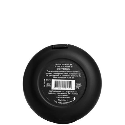 Natio Cream To Powder Foundation SPF 20 Light Honey