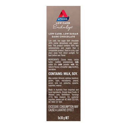 Atkins Endulge 5pk - Dark Chocolate - NEW