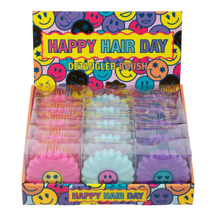 Smiley Flower Detangling Brush Display 15pcs