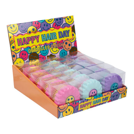Smiley Flower Detangling Brush Display 15pcs