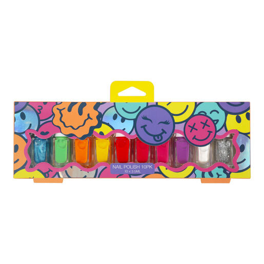 Smiley Nail Polish Set 10pc Oil Based