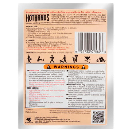 Hot Hands Hand Warmers 1 Pair