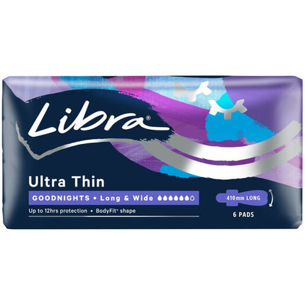 Libra Ultra Thin Goodnights Long & Wide 6 Pack