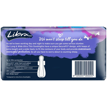 Libra Ultra Thin Goodnights Long & Wide 6 Pack