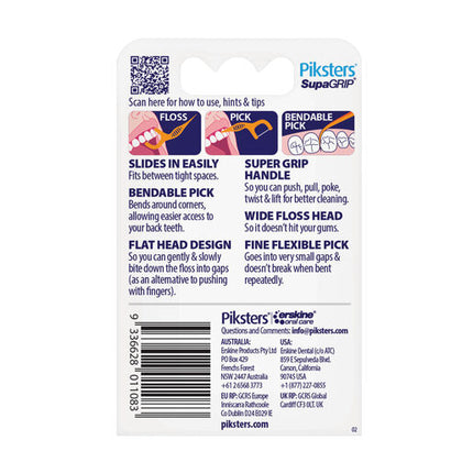 Piksters Supagrip Floss Picks Fine 40pk