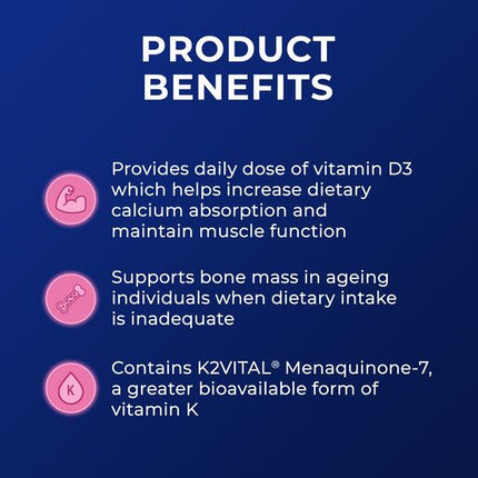 Ostelin Calcium & Vitamin D3 + K2 Tablets 60