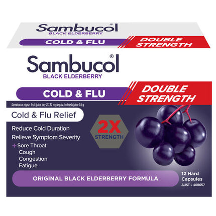 Sambucol Cold & Flu Double Strength Tablets 12