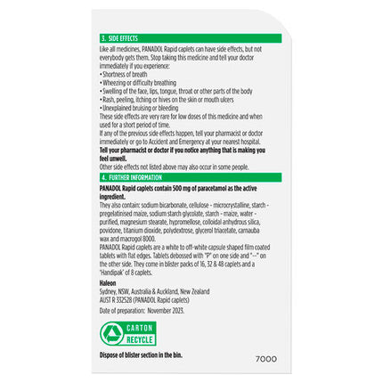 Panadol Handipak Rapid Capsules 8