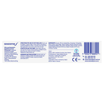 Sensodyne Toothpaste Sensitive & Gum Whitening 100g