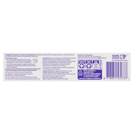 Colgate Toothpaste Pro Relief Sensitive Lasting Fresh 110g