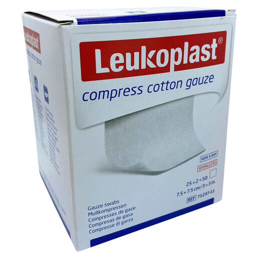 Leukoplast Gauze Comp Ctn 7.5x7.5cm 50pk