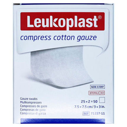 Leukoplast Gauze Comp Ctn 7.5x7.5cm 50pk