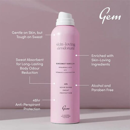 Gem Deodorant Antiperspirant Coconut & Vanilla 127g