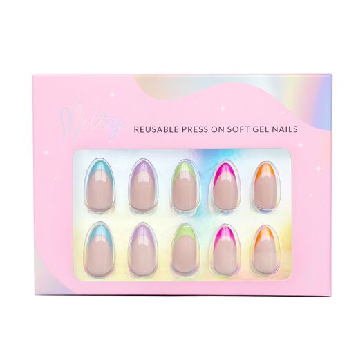 Mitty Soft Gel Press On Nails Pop My Rainbow