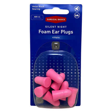 Surgical Basics Foam Silent Night Ear Plugs Noise Reduction (4 Pairs)