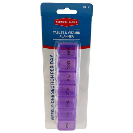 Surgical Basics Pill Box 7 Days 1 Per Day 15x3.2x2.5cm