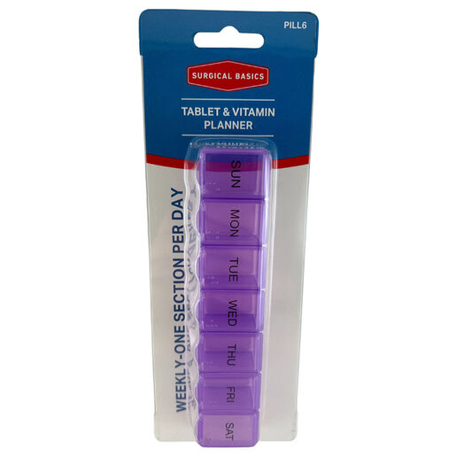 Surgical Basics Pill Box 7 Days 1 Per Day 15x3.2x2.5cm